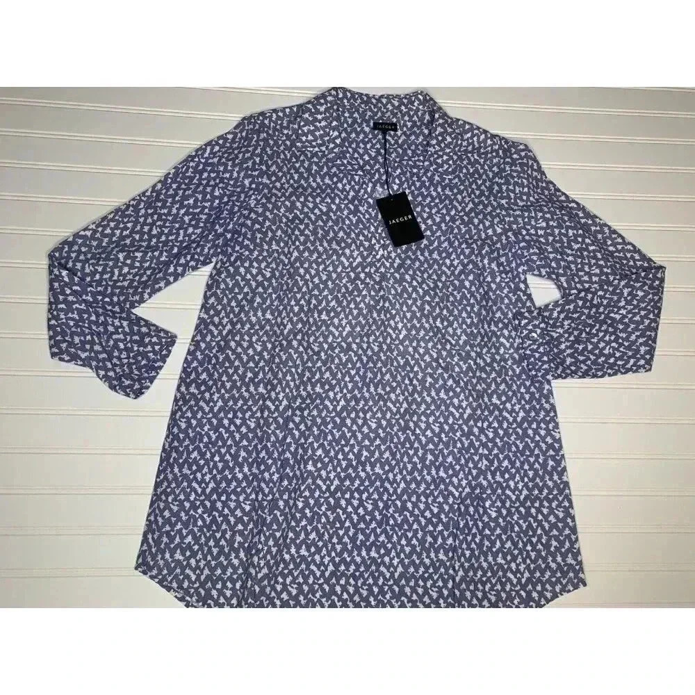 Jaeger Great Britain Linen Flax Blend Button Blouse Top Shirt US 8 NEW.  211